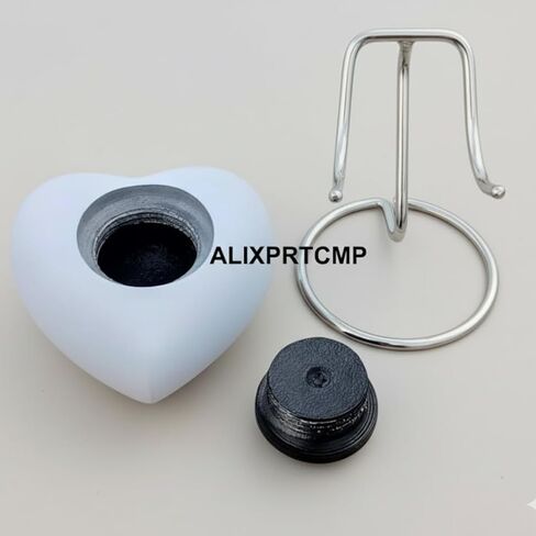 Forever Heart Keepsake Urn with Stand – Mini Heart-Shaped Cremation Urn for Ashes White Rose Design Solid Aluminum Memorial Urn for Loved Ones in Saudi Arabia