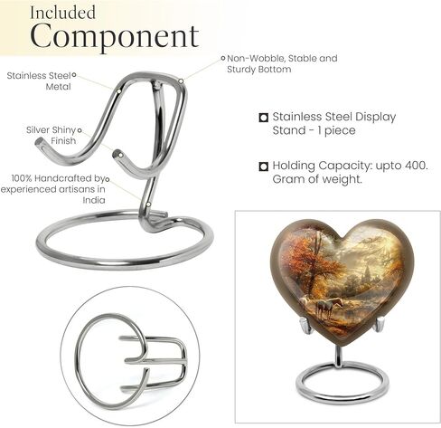 JAGSHASHI Horse Urn - Heart Shaped Urns for Human Ashes - Cremation Memorial - Cremation Urn for Ashes - Ashes Holder for Human Ashes - (Size - 8 inch) in Saudi Arabia