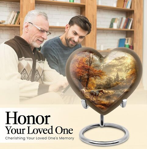 JAGSHASHI Horse Urn - Heart Shaped Urns for Human Ashes - Cremation Memorial - Cremation Urn for Ashes - Ashes Holder for Human Ashes - (Size - 8 inch) in Saudi Arabia