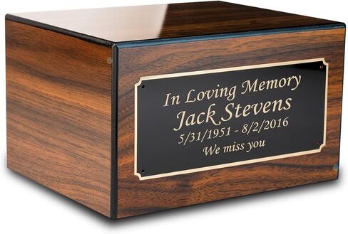 GetUrns Heritage Adult Walnut Cremation Urn Box for Human Ashes I Custom Engraved Wooden Urns for Male and Female I 213lbs in Saudi Arabia