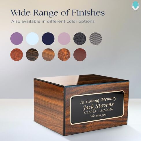 GetUrns Heritage Adult Walnut Cremation Urn Box for Human Ashes I Custom Engraved Wooden Urns for Male and Female I 213lbs in Saudi Arabia