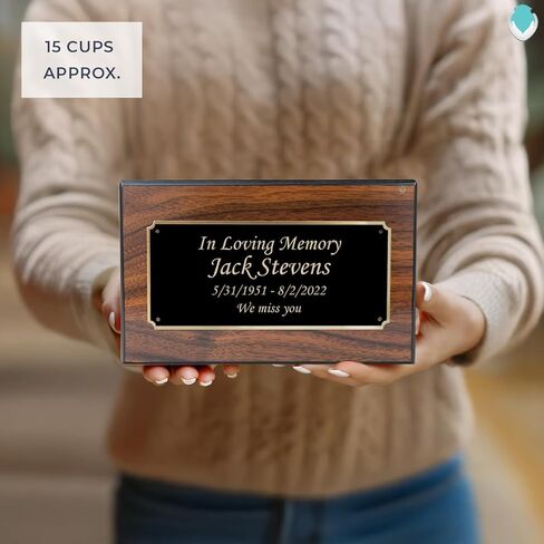 GetUrns Heritage Adult Walnut Cremation Urn Box for Human Ashes I Custom Engraved Wooden Urns for Male and Female I 213lbs in Saudi Arabia