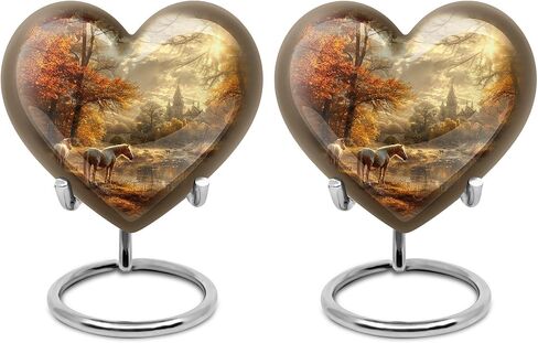 JAGSHASHI Horse Urn - Heart Shaped Urns for Human Ashes - Cremation Memorial - Cremation Urn for Ashes - Ashes Holder for Human Ashes - (Size - 8 inch) in Saudi Arabia
