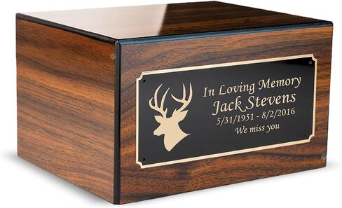 GetUrns Heritage Adult Walnut Cremation Urn Box for Human Ashes I Custom Engraved Wooden Urns for Male and Female I 213lbs in Saudi Arabia