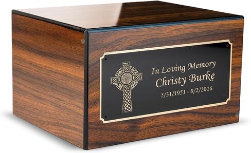 GetUrns Heritage Adult Walnut Cremation Urn Box for Human Ashes I Custom Engraved Wooden Urns for Male and Female I 213lbs in Saudi Arabia