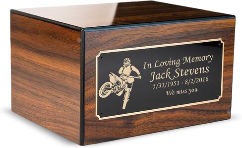 GetUrns Heritage Adult Walnut Cremation Urn Box for Human Ashes I Custom Engraved Wooden Urns for Male and Female I 213lbs in Saudi Arabia