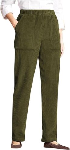 Womens Corduroy Pants Elastic High Waisted Straight Leg Pant Pull On Soft Slacks Casual Trousers with Pockets in Saudi Arabia