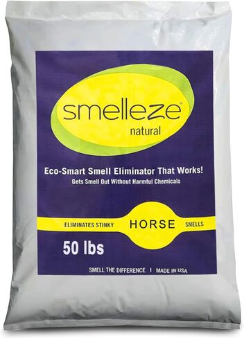 SMELLEZE Natural Horse Stall Refresher & Odor Eliminator: 2 lb. Granules. Rids Urine & Stool Smell. Keeps Stall Drier. Unscented & Safe in Kuwait
