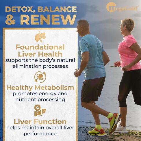 MegaGold Milk Thistle Supplement with Silymarin, Fish Oil, Vitamin B6, Biotin, and EPA, for Men and Women Liver Health - 60 Count Softgels in Saudi Arabia