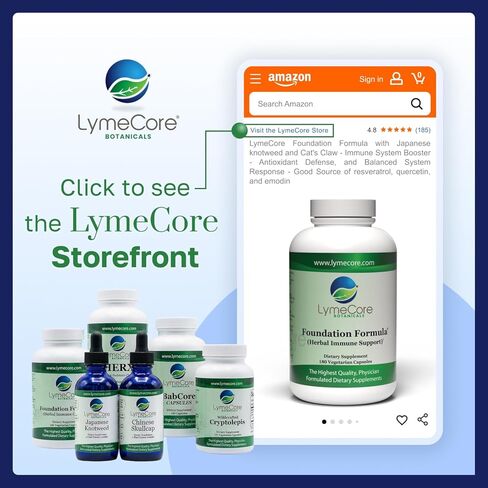صيغة مؤسسة LymeCore | تقوية المناعة بالأعشاب العقدية اليابانية ومخلب القطط | 180 كبسولة in Kuwait