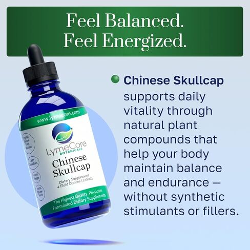 مستخلص سائل LymeCore الصيني Skullcap | ملحق جذر بايكال لدعم المناعة والعافية | 4 فلوريدا أوقية. in Kuwait