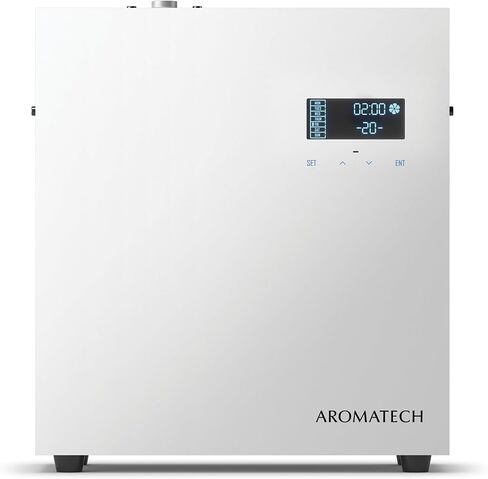 AromaTech AromaPro Bluetooth موزع الزيوت العطرية للزيوت العطرية، نظام نشر الرذاذ، نظام خالي من الحرارة للاستخدام المنزلي أو التجاري، يغطي ما يصل إلى 4000 قدم مربع (أبيض) in Kuwait