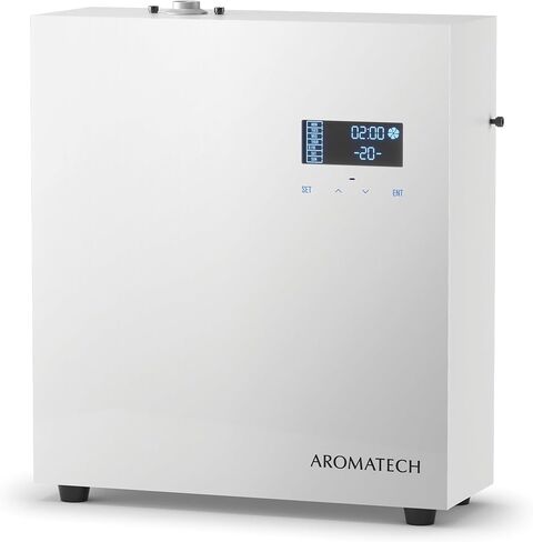 AromaTech AromaPro Bluetooth موزع الزيوت العطرية للزيوت العطرية، نظام نشر الرذاذ، نظام خالي من الحرارة للاستخدام المنزلي أو التجاري، يغطي ما يصل إلى 4000 قدم مربع (أبيض) in Kuwait