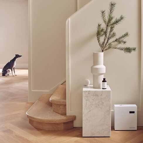AromaTech AromaPro Bluetooth موزع الزيوت العطرية للزيوت العطرية، نظام نشر الرذاذ، نظام خالي من الحرارة للاستخدام المنزلي أو التجاري، يغطي ما يصل إلى 4000 قدم مربع (أبيض) in Kuwait