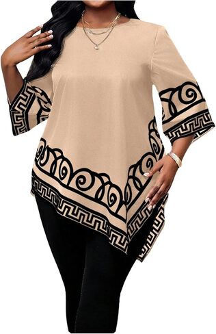 SHENHE Women's Plus Size Half Sleeve Flowy Poncho Blouse Dressy Asymmetrical Teacher Shirts in Saudi Arabia
