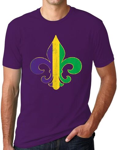IFQ Mardi Gras Shirt for Men Tie Dye Fat Tuesday Carnival Tee Top New Orleans NOLA Fleur De Lis Parade T-Shirt in Saudi Arabia