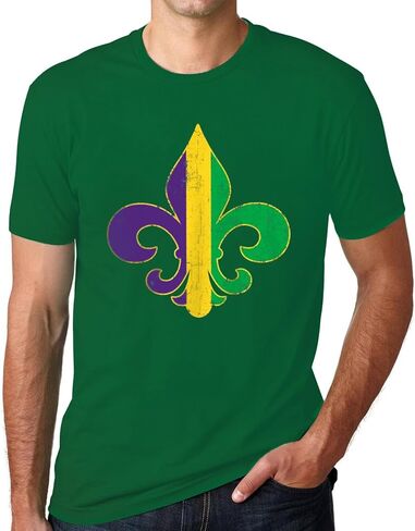 IFQ Mardi Gras Shirt for Men Tie Dye Fat Tuesday Carnival Tee Top New Orleans NOLA Fleur De Lis Parade T-Shirt in Saudi Arabia