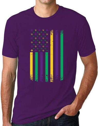 IFQ Mardi Gras Shirt for Men Tie Dye Fat Tuesday Carnival Tee Top New Orleans NOLA Fleur De Lis Parade T-Shirt in Saudi Arabia