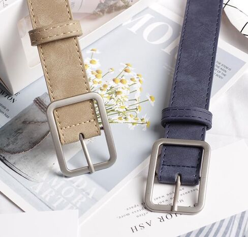 COTIM COYIN Women's Suede Leather Belts with Silver Buckle for Jeans, Pants, Dresses, 45.67 inch (116cm) Length in Saudi Arabia