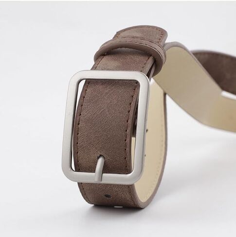COTIM COYIN Women's Suede Leather Belts with Silver Buckle for Jeans, Pants, Dresses, 45.67 inch (116cm) Length in Saudi Arabia