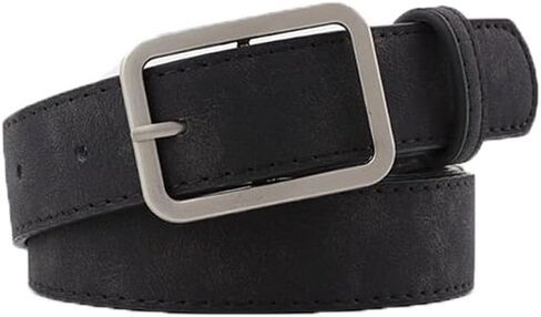 COTIM COYIN Women's Suede Leather Belts with Silver Buckle for Jeans, Pants, Dresses, 45.67 inch (116cm) Length in Saudi Arabia
