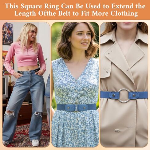 LIQWEI 4 Pcs Adjustable Belts For Women Men, No Buckle Invisible Stretch Belt Womens Belts, Elastic Belt For Jeans Pants Skirts in Saudi Arabia