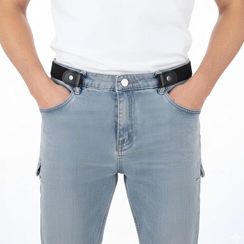 LIQWEI 4 Pcs Adjustable Belts For Women Men, No Buckle Invisible Stretch Belt Womens Belts, Elastic Belt For Jeans Pants Skirts in Saudi Arabia