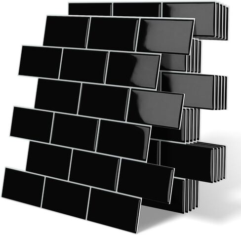 Thick Green Peel and Stick Backsplash Tile Subway Brick for Kitchen Bathroom Wall (10-Sheet, 12"×12") in Saudi Arabia