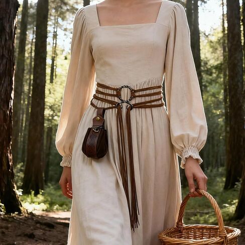 حزام الفايكنج الجلدي للنساء من BSLGCTX، حزام حبل الساحرة للنساء، إكسسوارات العصور الوسطى، إكسسوارات عصر النهضة النسائية للحفلات والمهرجانات in Kuwait