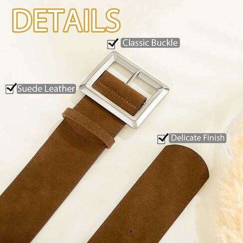 Yalice Women's Suede Thick Belt Fashion Wide Waist Belts Chunky Leather Belt for Dresses in Saudi Arabia
