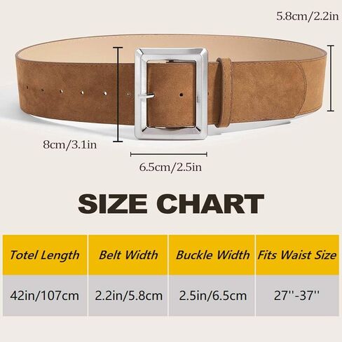 Yalice Women's Suede Thick Belt Fashion Wide Waist Belts Chunky Leather Belt for Dresses in Saudi Arabia