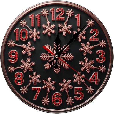 Wall Clock, Winter Snowman Non Ticking Wall Clocks Battery Operated, Blue Grey Wooden Wall Clocks for Living Room Bedroom Office Decorative Wall Clock, Kitchen, Classroom 25 * 25cm in Saudi Arabia