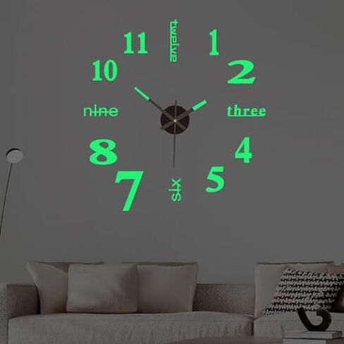 3D Dimensional DIY Wall Clock 16 Inch Silent Decorative Clock for Living Room Office Home Decor in Saudi Arabia