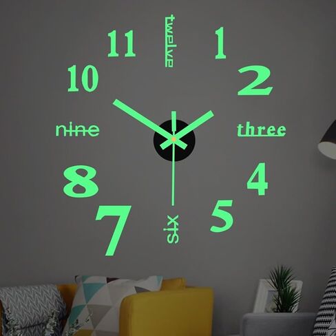 3D Dimensional DIY Wall Clock 16 Inch Silent Decorative Clock for Living Room Office Home Decor in Saudi Arabia