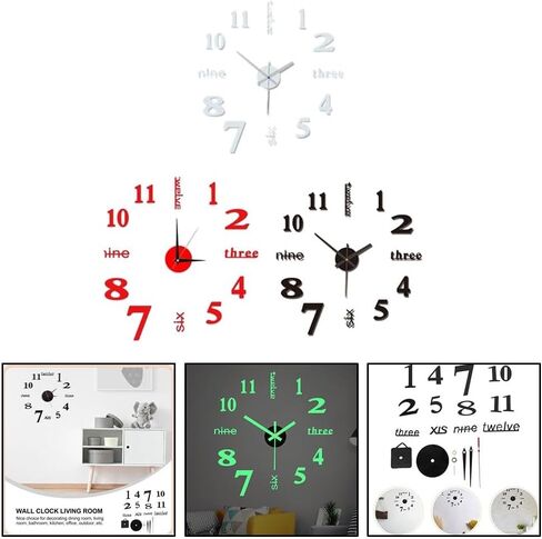 3D Dimensional DIY Wall Clock 16 Inch Silent Decorative Clock for Living Room Office Home Decor in Saudi Arabia