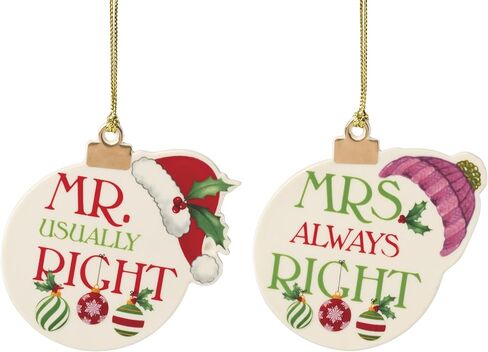 Lenox 896534 Mr. & Mrs. Mitten Ornaments, Set of 2, Christmas Ornament in Saudi Arabia