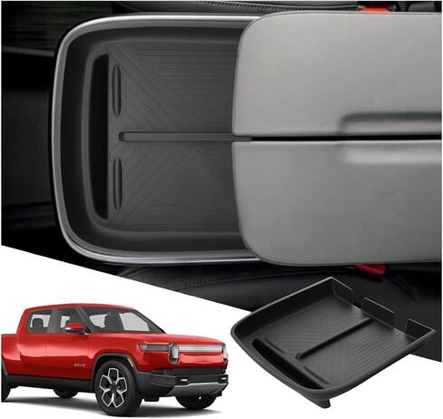 SXCY for 2024 2025 Rivian R1T/R1S Accessories 2022-2025 R1T/R1S Wireless Charging Protective Mats 2024 2025 R1T/R1S Center Console Inserts Liner Anti-Slip Anti-Dust Waterproof Mats in Kuwait