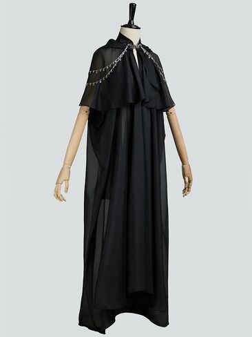 قبعة قزم القرون الوسطى للسيدات من miccostumes - عباءة شيفون واسعة مع غطاء رأس لمهرجان عصر النهضة، كوسبلاي، زي in Saudi Arabia