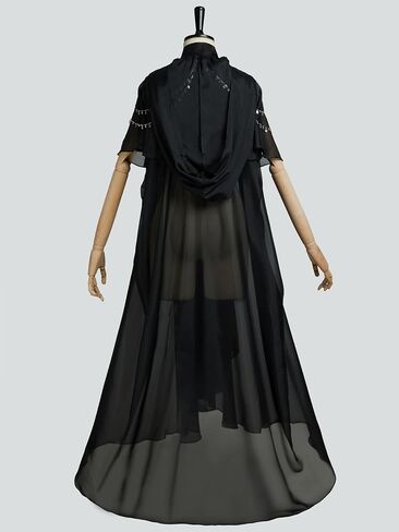 قبعة قزم القرون الوسطى للسيدات من miccostumes - عباءة شيفون واسعة مع غطاء رأس لمهرجان عصر النهضة، كوسبلاي، زي in Saudi Arabia