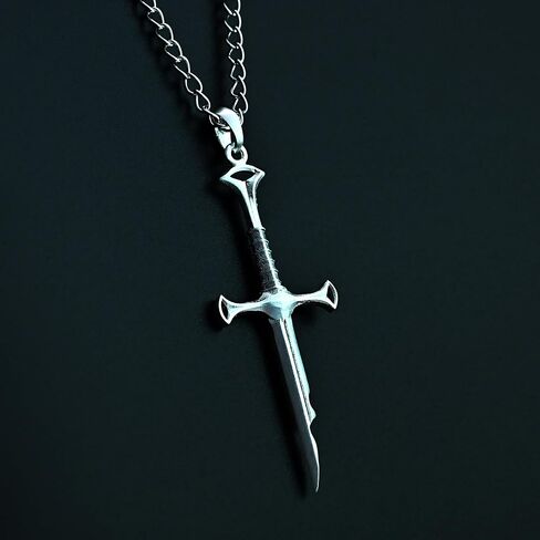 charmora Stainless Steel Sword Pendant for Men – Medieval Knight Fantasy Blade Necklace, Tarnish-Resistant Steel Jewelry, 24" Chain in Saudi Arabia