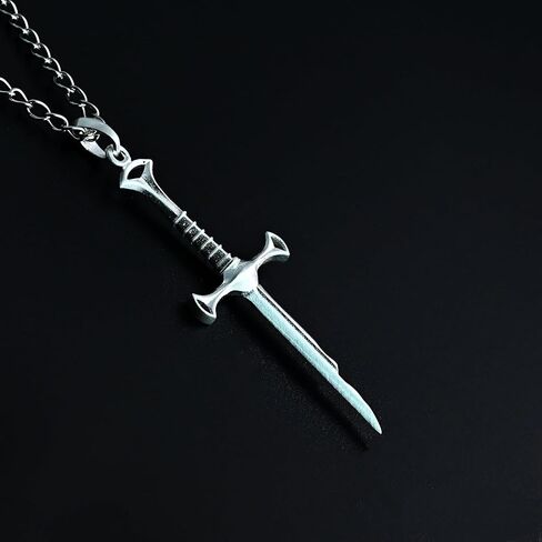 charmora Stainless Steel Sword Pendant for Men – Medieval Knight Fantasy Blade Necklace, Tarnish-Resistant Steel Jewelry, 24" Chain in Saudi Arabia