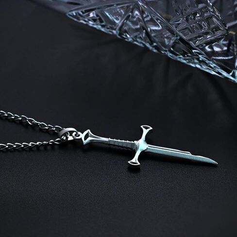 charmora Stainless Steel Sword Pendant for Men – Medieval Knight Fantasy Blade Necklace, Tarnish-Resistant Steel Jewelry, 24" Chain in Saudi Arabia