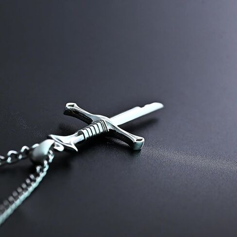 charmora Stainless Steel Sword Pendant for Men – Medieval Knight Fantasy Blade Necklace, Tarnish-Resistant Steel Jewelry, 24" Chain in Saudi Arabia