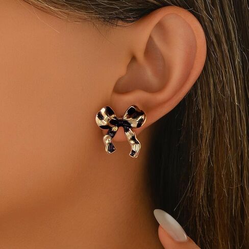 Leopard Print Earrings for Women, Chunky Leopard Print Bow Earrings Cheetah Ribbon Bowknot Stud Earring Hypoallergenic Animal Prints Statement Earring Costume Jewelry in Saudi Arabia