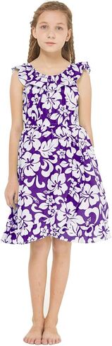 Girl Luau Wrap Ruffle Dress in Classic Red Hibiscus in Saudi Arabia