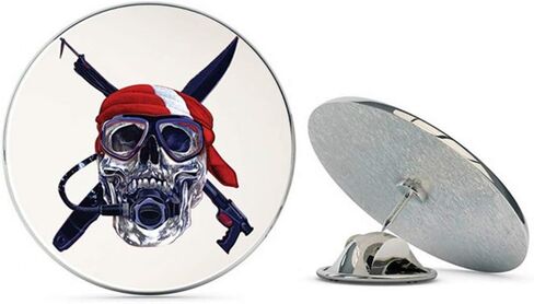 NYC Jewelers Scuba Diver Skull Diving Flag Metal 0.75" Lapel Hat Pin Tie Tack Pinback in Saudi Arabia