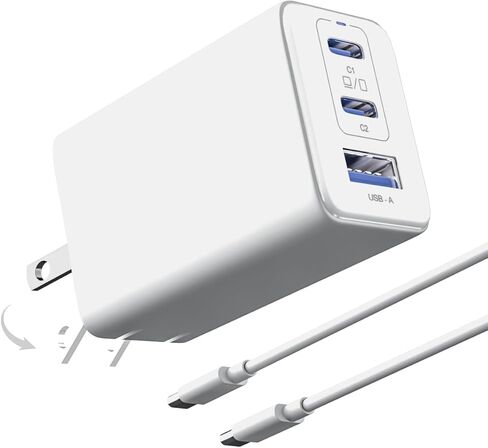 USB C Charger 67W, 3-Port GaN Fast Charging Block Foldable Plug for MacBook Pro/Air, iPad Pro, iPhone15/pro, Android,Dell XPS, Galaxy, Switch, Drone Power Adapter Accessories for DJI and More in Saudi Arabia