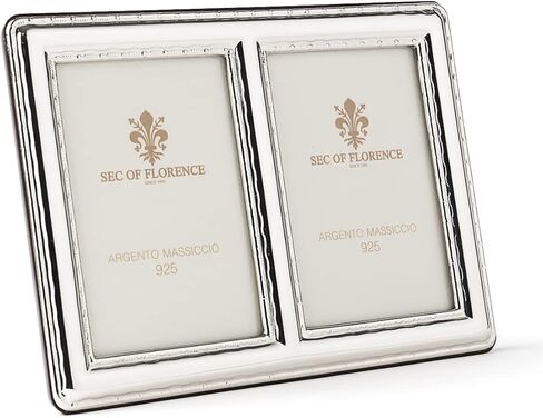 Hallmarked Solid Sterling Silver 925 Photo Picture Frame with Mahogany Wood Back 7377/6x9 DOPPIA in Saudi Arabia