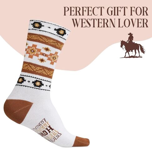 InnoBeta Western Gifts for Women, One Size Crew Socks for Cowgirl, Cowboy Boot Socks for Women - Howdy in Saudi Arabia