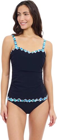 الملف الشخصي لـ Gottex Blue's Multicolor Multicolor Tricolore D Cup Tankini مع رغوة داخلية ، وصدرية مدمجة وبطانة كاملة أساسية in Saudi Arabia